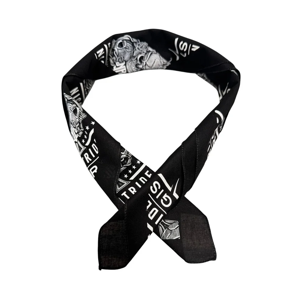 NightRider Jewelry Sturgis 2023 MMXXIII Black Skull Spade Bandana Scarf 21x21
